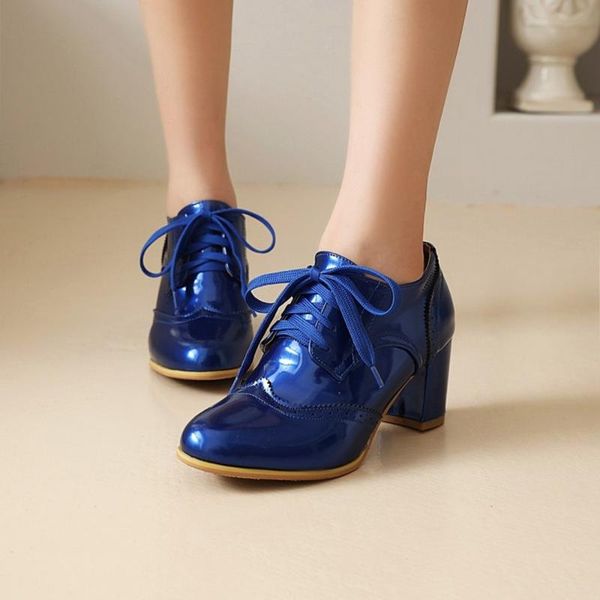 dress shoes us4-11 womens retro carved oxfords pumps brogue mary janes block high heel lace up patent leather 5colors plus size, Black
dress shoes us4-11 womens retro carved oxfords pumps brogue mary janes block high heel lace up patent leather 5colors plus size, Black