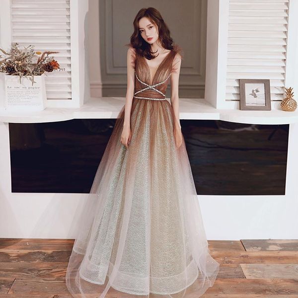 party dresses shiny romantic long prom dress a line v neck sequins crystals pleat gradient tulle evening gowns 2021 vestidos, White;black
party dresses shiny romantic long prom dress a line v neck sequins crystals pleat gradient tulle evening gowns 2021 vestidos, White;black