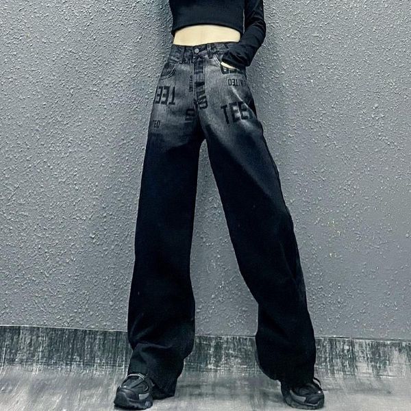 women's jeans fashion brand personalized letter printed autumn high waist loose and thin straight tube versatile wide leg, Blue
women's jeans fashion brand personalized letter printed autumn high waist loose and thin straight tube versatile wide leg, Blue
