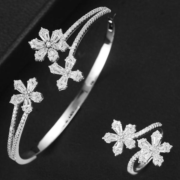 earrings & necklace design bohemia fine cute flowers 2 pcs open bangle ring set for women bridal wedding daily party jewelry, Silver
earrings & necklace design bohemia fine cute flowers 2 pcs open bangle ring set for women bridal wedding daily party jewelry, Silver