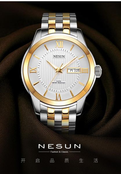 wristwatches nesun watch men's business stainless steel calendar luminous waterproof automatic mechanical watches relogio masculino, Slivery;brown
wristwatches nesun watch men's business stainless steel calendar luminous waterproof automatic mechanical watches relogio masculino, Slivery;brown