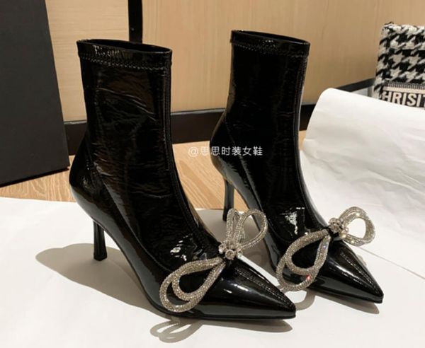 boots womens pointy toe rhinestones crystal bow bowknot ankle patent leather stilettos high heel shoes warm winter black white
boots womens pointy toe rhinestones crystal bow bowknot ankle patent leather stilettos high heel shoes warm winter black white