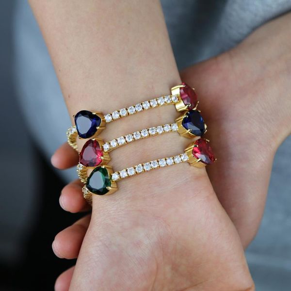 charm bracelets romantic heart tennis chain bracelet iced out shaped 5a cubic zirconia bangle for women girls valentine's gift, Golden;silver
charm bracelets romantic heart tennis chain bracelet iced out shaped 5a cubic zirconia bangle for women girls valentine's gift, Golden;silver