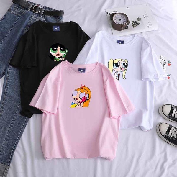 cartoon super power girl aesthetic women t shirt creation printed cotton street tee universal shirts plus size, White
cartoon super power girl aesthetic women t shirt creation printed cotton street tee universal shirts plus size, White