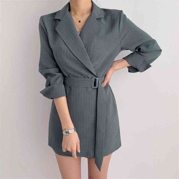 women's spring and autumn suit jacket french light mature wind vertical stripes lapel single-breasted lace-up waist suits gx265 210507, White;black
women's spring and autumn suit jacket french light mature wind vertical stripes lapel single-breasted lace-up waist suits gx265 210507, White;black
