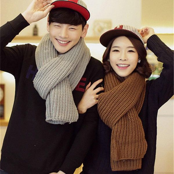 scarves 200*40cm couple plain knitted scarf lovers winter thick solid shawl bufanda acrylic knit for hombre christmas gift yg442, Blue;gray 
scarves 200*40cm couple plain knitted scarf lovers winter thick solid shawl bufanda acrylic knit for hombre christmas gift yg442, Blue;gray