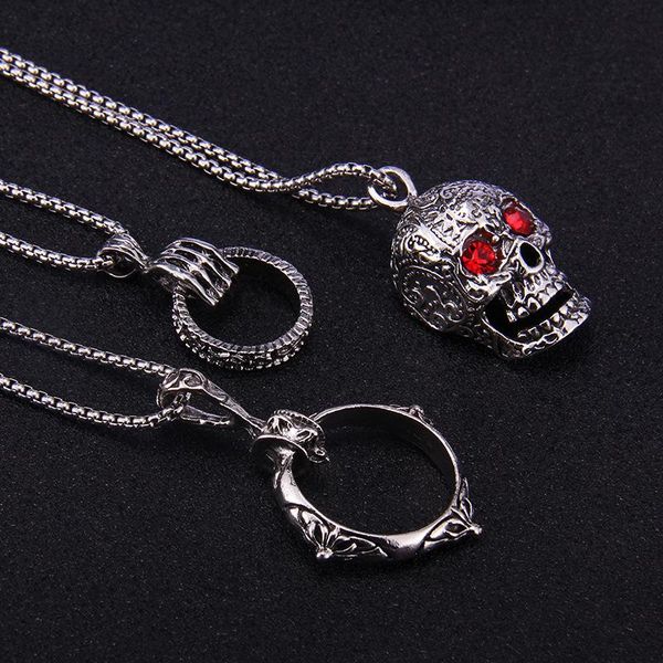 chains fashion punk red imitation diamond skull magic ring pendant necklace for men women 2021 trend stainless steel chain jewelry gift, Silver
chains fashion punk red imitation diamond skull magic ring pendant necklace for men women 2021 trend stainless steel chain jewelry gift, Silver