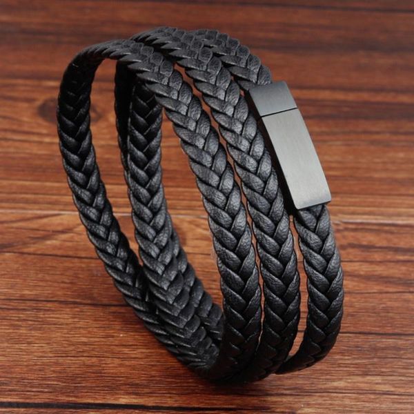 bangle men's retro fashion multilayer leather magnetic buckle braided bracelet black jewelry gift
bangle men's retro fashion multilayer leather magnetic buckle braided bracelet black jewelry gift