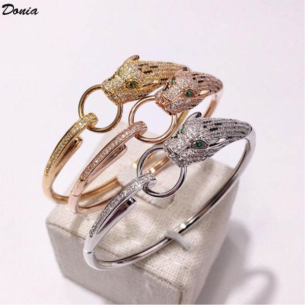 donia jewelry classic designer bracelet leopard micro inlaid zirconia european and american fashion luxury titanium steel bracelet, Black
donia jewelry classic designer bracelet leopard micro inlaid zirconia european and american fashion luxury titanium steel bracelet, Black