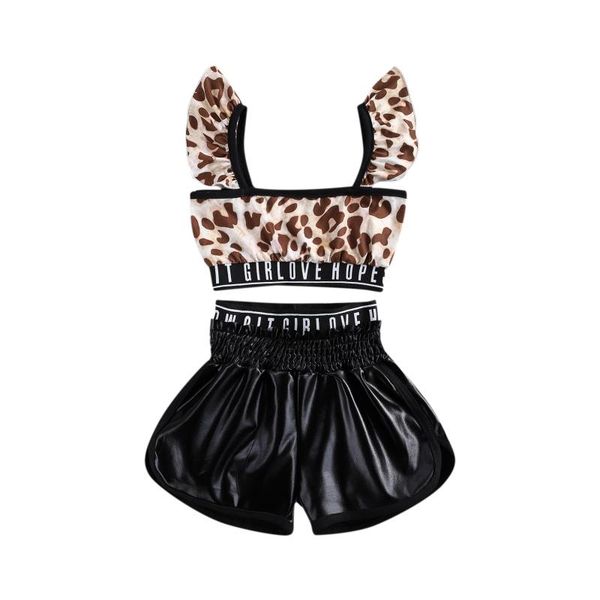 clothing sets girl's two piece set, children's leopard print sleeveless ruffle shoulder vest lettering belt stretch shorts, White
clothing sets girl's two piece set, children's leopard print sleeveless ruffle shoulder vest lettering belt stretch shorts, White