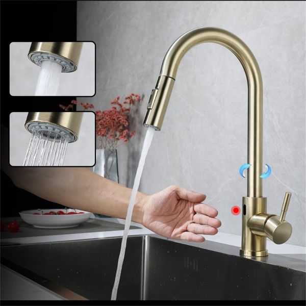 kitchen faucets touch sensor sink pull out faucet stainless steel with down sprayer rotary inlet pipe
kitchen faucets touch sensor sink pull out faucet stainless steel with down sprayer rotary inlet pipe