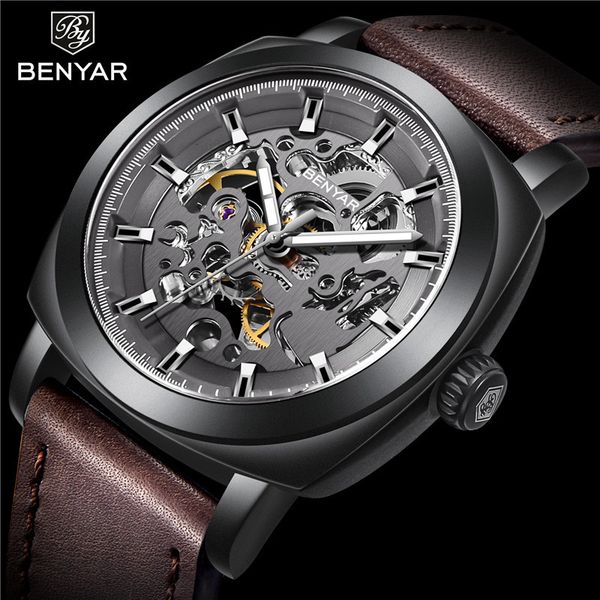 benyar automatische mechanische mannen horloge skelet mannelijk klok merk luxe sport militaire hollow fashion nieuwe man 5121, Slivery;brown
benyar automatische mechanische mannen horloge skelet mannelijk klok merk luxe sport militaire hollow fashion nieuwe man 5121, Slivery;brown