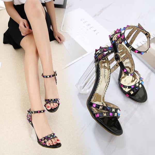 peep toe transparent ankle strap women sandals super high square heel shoes cover buckle, Black
peep toe transparent ankle strap women sandals super high square heel shoes cover buckle, Black