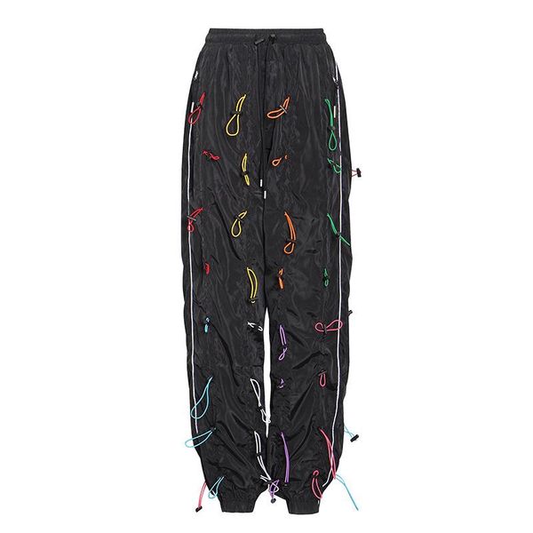 women drawstring pants 2021 autumn industry functional streetwear punk gothic elastic waist high casual women's & capris, Black;white
women drawstring pants 2021 autumn industry functional streetwear punk gothic elastic waist high casual women's & capris, Black;white