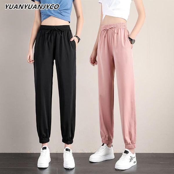 ice silk high waist lace up thin long sweatpants women summer black grey pink loose baggy casual woman pants 2021 women's & capris, Black;white
ice silk high waist lace up thin long sweatpants women summer black grey pink loose baggy casual woman pants 2021 women's & capris, Black;white