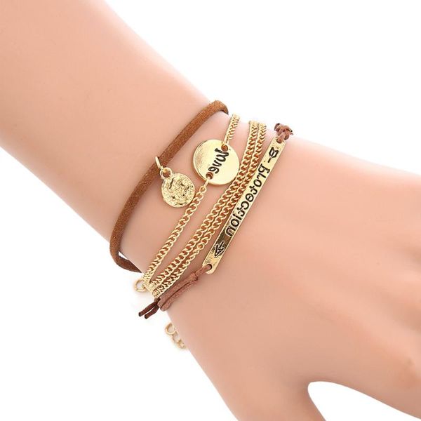 link, chain 1pc golden alloy and string bracelet decor all-match gift elegant beautiful femme fashion jewelry for girl lady, Black
link, chain 1pc golden alloy and string bracelet decor all-match gift elegant beautiful femme fashion jewelry for girl lady, Black
