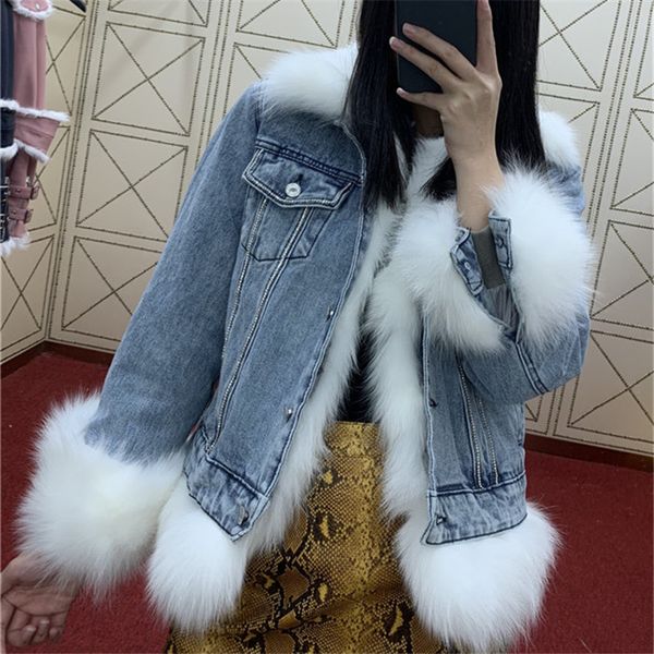 women's trench coats shinning diamonds winter women real fox fur down denim jacket coat 90% duck liner thick warm parka yzju, Tan;black
women's trench coats shinning diamonds winter women real fox fur down denim jacket coat 90% duck liner thick warm parka yzju, Tan;black