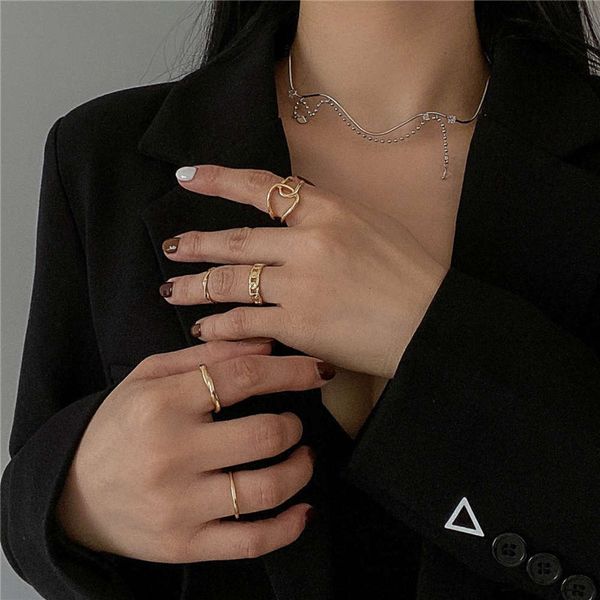 5-piece set of light luxury, advanced sense, cool wind joint ring, women's fashion personality, versatile net red ring accessories, Black
5-piece set of light luxury, advanced sense, cool wind joint ring, women's fashion personality, versatile net red ring accessories, Black