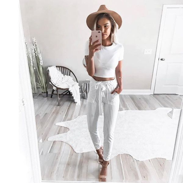 women's pants & capris 2021 striped chiffon high waist harem fashion breathable ankle length pencil summer casual female trousers, Black;white
women's pants & capris 2021 striped chiffon high waist harem fashion breathable ankle length pencil summer casual female trousers, Black;white