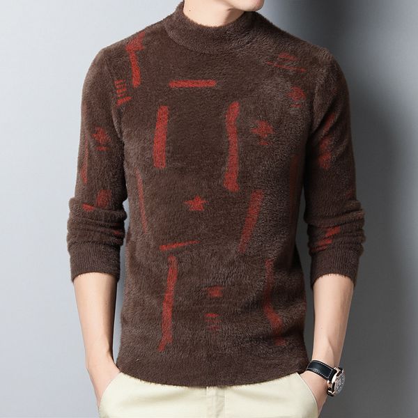 men's mink wool round neck thickened korean slim fit warm bottomed sweater winter, Black
men's mink wool round neck thickened korean slim fit warm bottomed sweater winter, Black