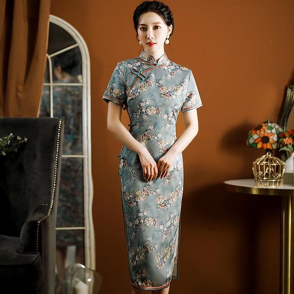 ethnic clothing elegant flower women cheongsam mandarin collar qipao vintage evening party ladies vestidos slim short sleeve robe gown, Red
ethnic clothing elegant flower women cheongsam mandarin collar qipao vintage evening party ladies vestidos slim short sleeve robe gown, Red