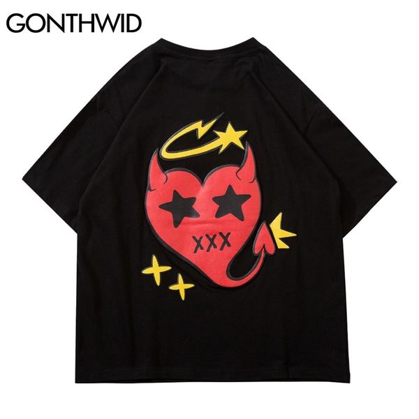 t-shirt men hip hop streetwear devil heart print short sleeve tees shirt cotton harajuku casual loose fashion male 210602, White;black
t-shirt men hip hop streetwear devil heart print short sleeve tees shirt cotton harajuku casual loose fashion male 210602, White;black