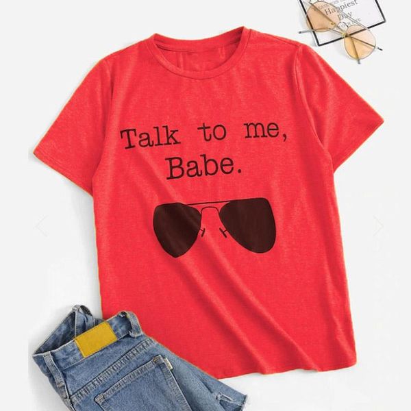 women's t-shirt funny tshirt talk to me babe sunglasses print lady summer fashion vacay beach tee men women tumblr graphic, White
women's t-shirt funny tshirt talk to me babe sunglasses print lady summer fashion vacay beach tee men women tumblr graphic, White