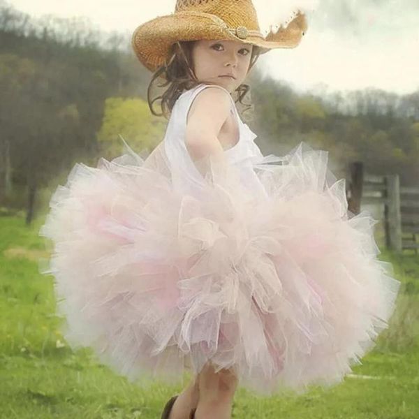 

princess tutu fluffy ball gown skirt childs knee length puffy bow pettiskirt ballet dance skirts