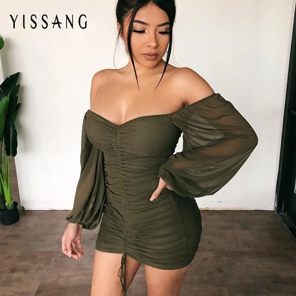 casual dresses yissang off shoulder drawstring summer bandage dress women long puff sleeve ruched bodycon female backless sexy, Black;gray
casual dresses yissang off shoulder drawstring summer bandage dress women long puff sleeve ruched bodycon female backless sexy, Black;gray