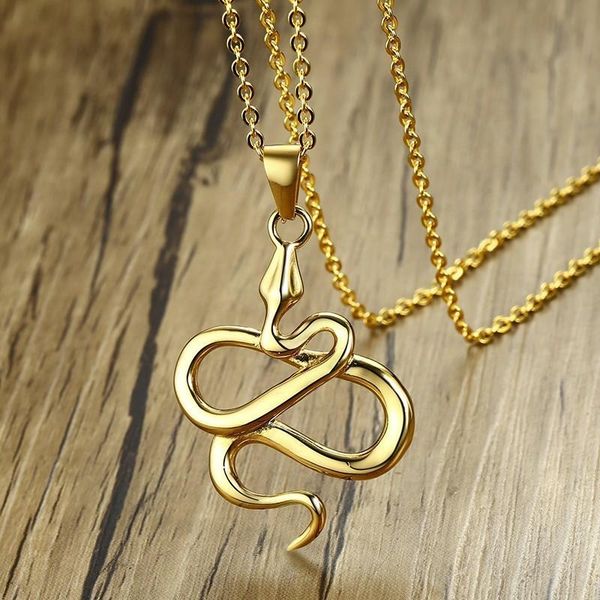 pendant necklaces satanic snake serpentine necklace for men jewelry in golden stainless steel occult jewellery 24 inch, Silver
pendant necklaces satanic snake serpentine necklace for men jewelry in golden stainless steel occult jewellery 24 inch, Silver
