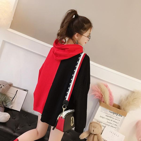 women's hoodies & sweatshirts autumn spring women patchwork drop-shoulder hooded loose fashion casual cortoon letter female harajuku zx, Black
women's hoodies & sweatshirts autumn spring women patchwork drop-shoulder hooded loose fashion casual cortoon letter female harajuku zx, Black