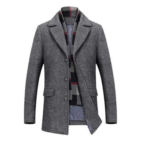 men's wool & blends fashion winter coats coat cotton jackets male casual slim fit long jacket scarf business men outwear plus size, Black
men's wool & blends fashion winter coats coat cotton jackets male casual slim fit long jacket scarf business men outwear plus size, Black