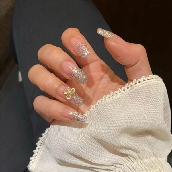 false nails 24pcs fake for women light color glitter short nail tips fingernail diy art with glue, Red;gold
false nails 24pcs fake for women light color glitter short nail tips fingernail diy art with glue, Red;gold