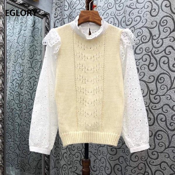 women's sweaters wool 2021 autumn winter pullovers women cotton knitting embroidery patchwork long sleeve, White;black
women's sweaters wool 2021 autumn winter pullovers women cotton knitting embroidery patchwork long sleeve, White;black