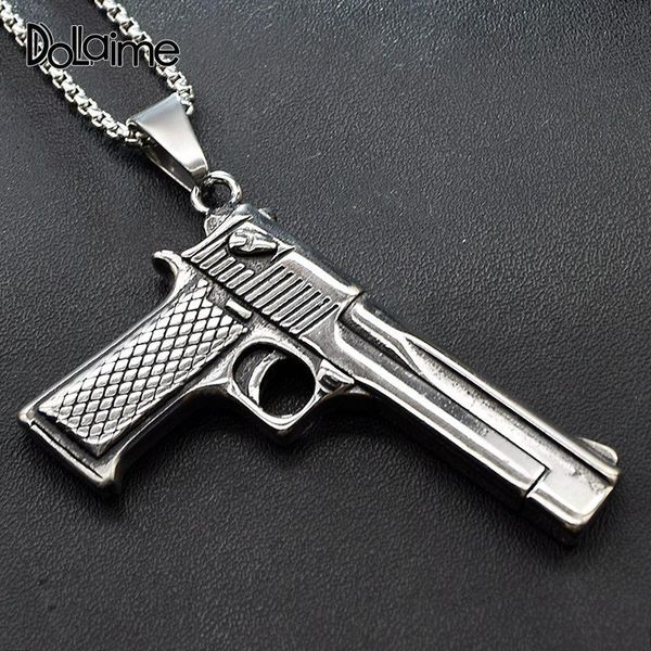 pendant necklaces dolaime banquet summer trendy men stainless steel silver color desert eagle pistol style pa006 
pendant necklaces dolaime banquet summer trendy men stainless steel silver color desert eagle pistol style pa006