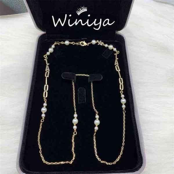 75% off outlet online family's new pearl letter necklace, Silver 
75% off outlet online family's new pearl letter necklace, Silver