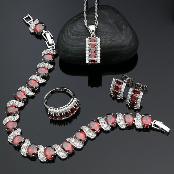 wedding jewelry sets 925 silver bridal for women stud earrings pendant ring bracelet necklace red cubic zirconia white crystal, Slivery;golden
wedding jewelry sets 925 silver bridal for women stud earrings pendant ring bracelet necklace red cubic zirconia white crystal, Slivery;golden