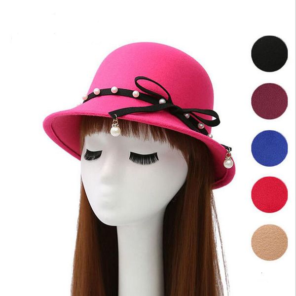 berets pearl fedora hats for women autumn winter wool felt fedoras dome rolled beanies circular bucket caps sun gorro chapeu gqv9, Blue;gray
berets pearl fedora hats for women autumn winter wool felt fedoras dome rolled beanies circular bucket caps sun gorro chapeu gqv9, Blue;gray