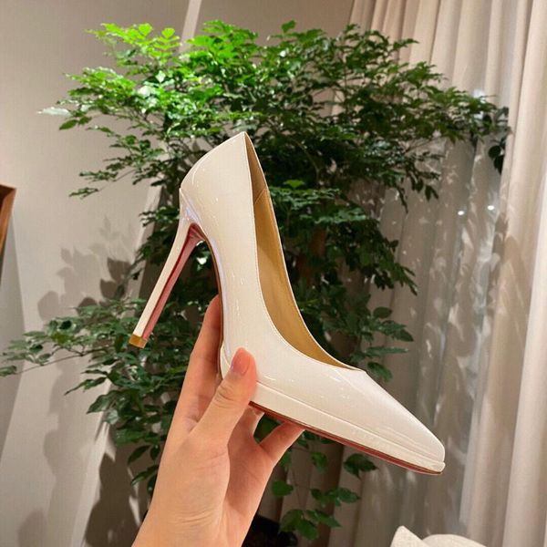 dress shoes women's patent leather platform high heels thin heel pointed shallow mouth single, Black