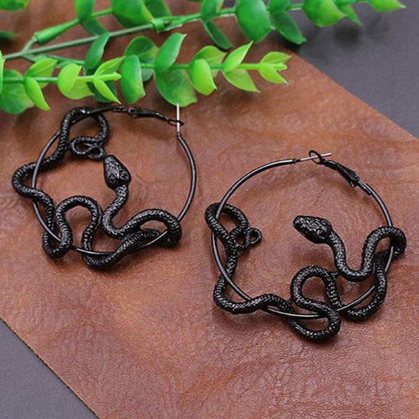 hoop & huggie crazy twining snake earrings cool punk antique animal black personality statement party jewelry, Golden;silver
hoop & huggie crazy twining snake earrings cool punk antique animal black personality statement party jewelry, Golden;silver