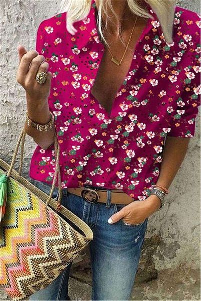 female floral printed v neck womens spring autumn long sleeve ladies shirts casual natural color, White
female floral printed v neck womens spring autumn long sleeve ladies shirts casual natural color, White