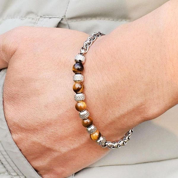 charm bracelets adjustable stainless steel bracelet chain beaded tiger eye stone women's jewelry men's accessories, Golden;silver
charm bracelets adjustable stainless steel bracelet chain beaded tiger eye stone women's jewelry men's accessories, Golden;silver