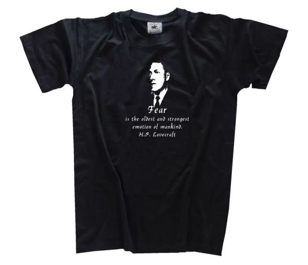 h p lovecraft - fear is the oldest and stongest emotion of mankind t-shirt, White;black
h p lovecraft - fear is the oldest and stongest emotion of mankind t-shirt, White;black