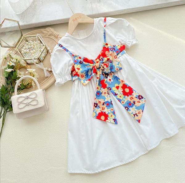 korea style girls 2 pcs set dress +bow vest fashion cotton summer suit 4-9t a921 clothing sets, White
korea style girls 2 pcs set dress +bow vest fashion cotton summer suit 4-9t a921 clothing sets, White