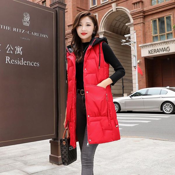 women's vests vest hooded long section coats large size winter autumn sleeveless cotton padded jackets warm waistcoat y970, Black;white
women's vests vest hooded long section coats large size winter autumn sleeveless cotton padded jackets warm waistcoat y970, Black;white