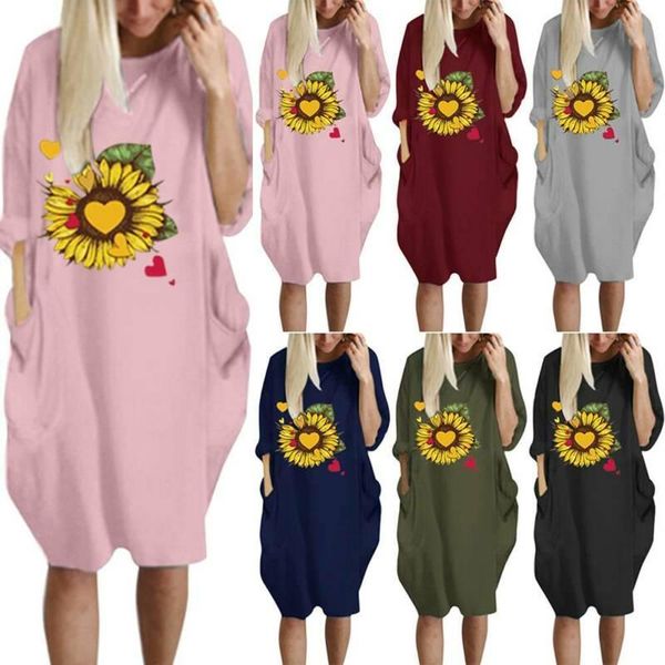 sun flower printed dress plus size women long sleeve oversize t shirt round neck pocket casual autumn vestidos dresses, Black;gray
sun flower printed dress plus size women long sleeve oversize t shirt round neck pocket casual autumn vestidos dresses, Black;gray