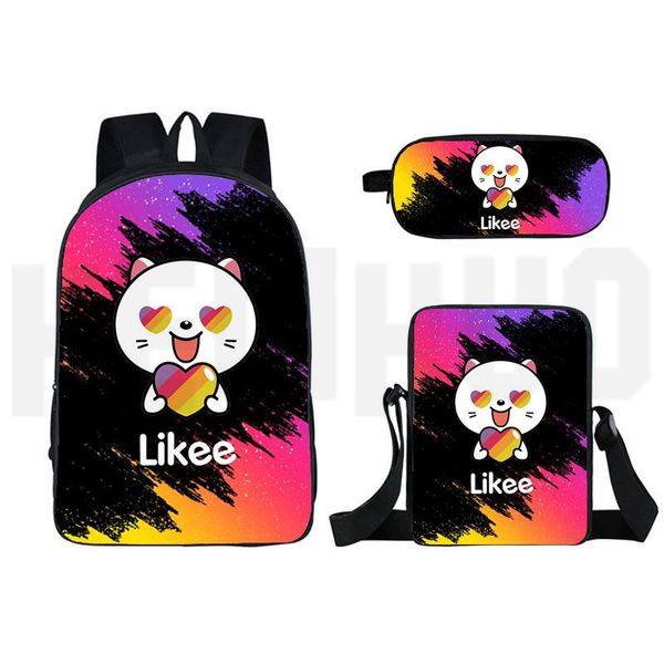 school bags 3 pcs likee video app backpack boys girls bag children teenager daily travel kids gift schoolbags mochila
school bags 3 pcs likee video app backpack boys girls bag children teenager daily travel kids gift schoolbags mochila