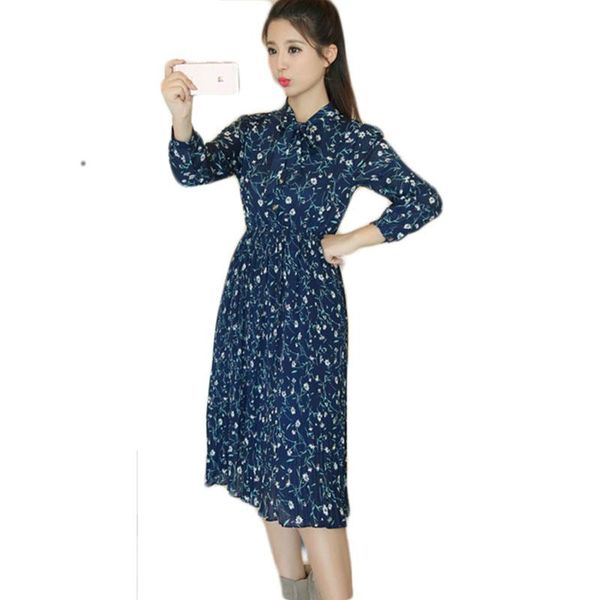 casual dresses autumn women dress elastic waist long-sleeved floral chiffon female pleated wild plus velvet draped long, Black;gray
casual dresses autumn women dress elastic waist long-sleeved floral chiffon female pleated wild plus velvet draped long, Black;gray
