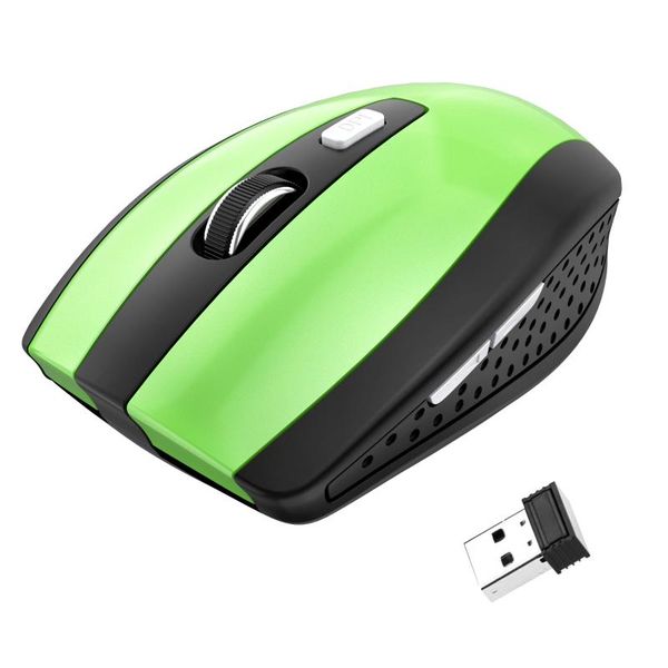 2.4ghz wireless cordless mouse mice optical scroll for pc lapcomputer + usb 7500 2.4g (green)