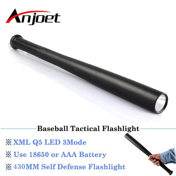 anjoet tactics q5 led self defense baseball lamp 3 modes torch security hunting camping light 18650 or flashlights tor torches
anjoet tactics q5 led self defense baseball lamp 3 modes torch security hunting camping light 18650 or flashlights tor torches